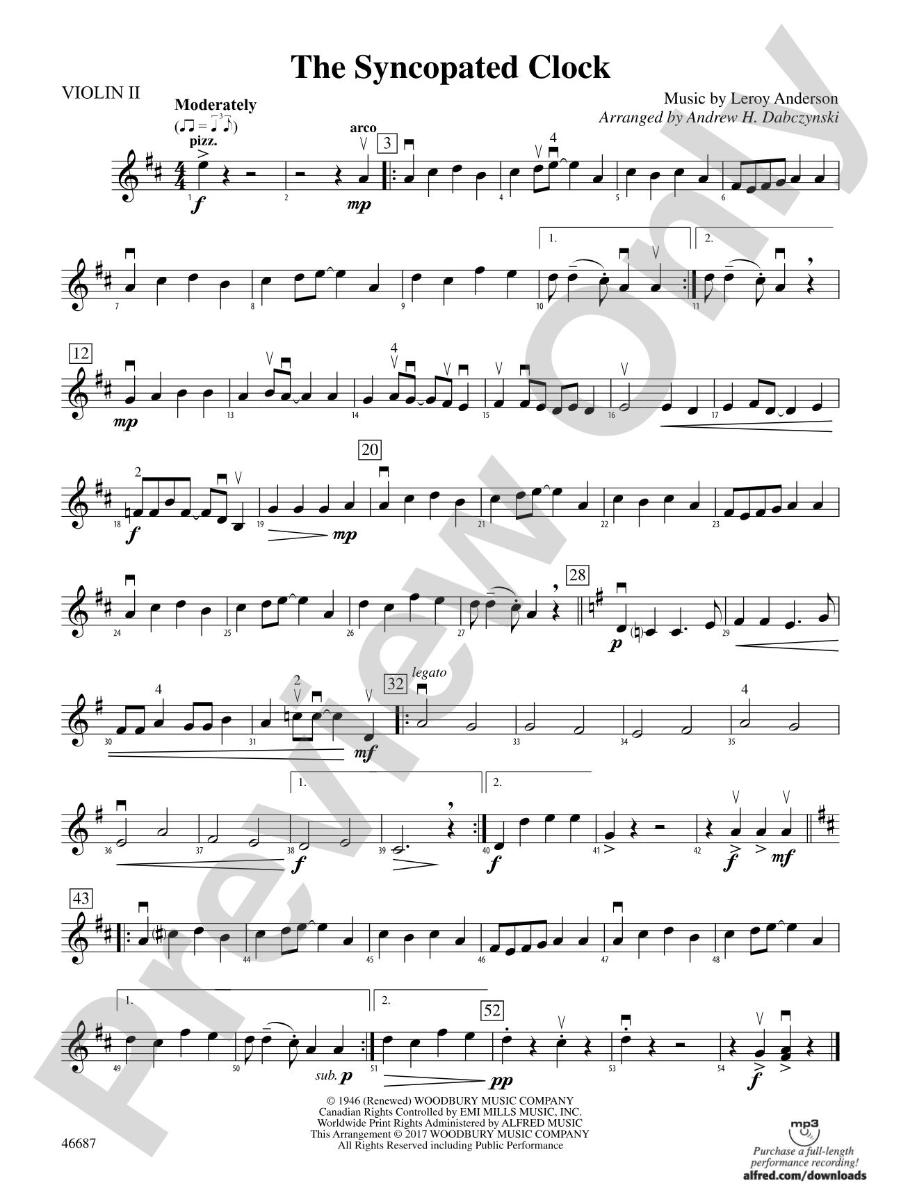 The Syncopated Clock: 2nd Violin