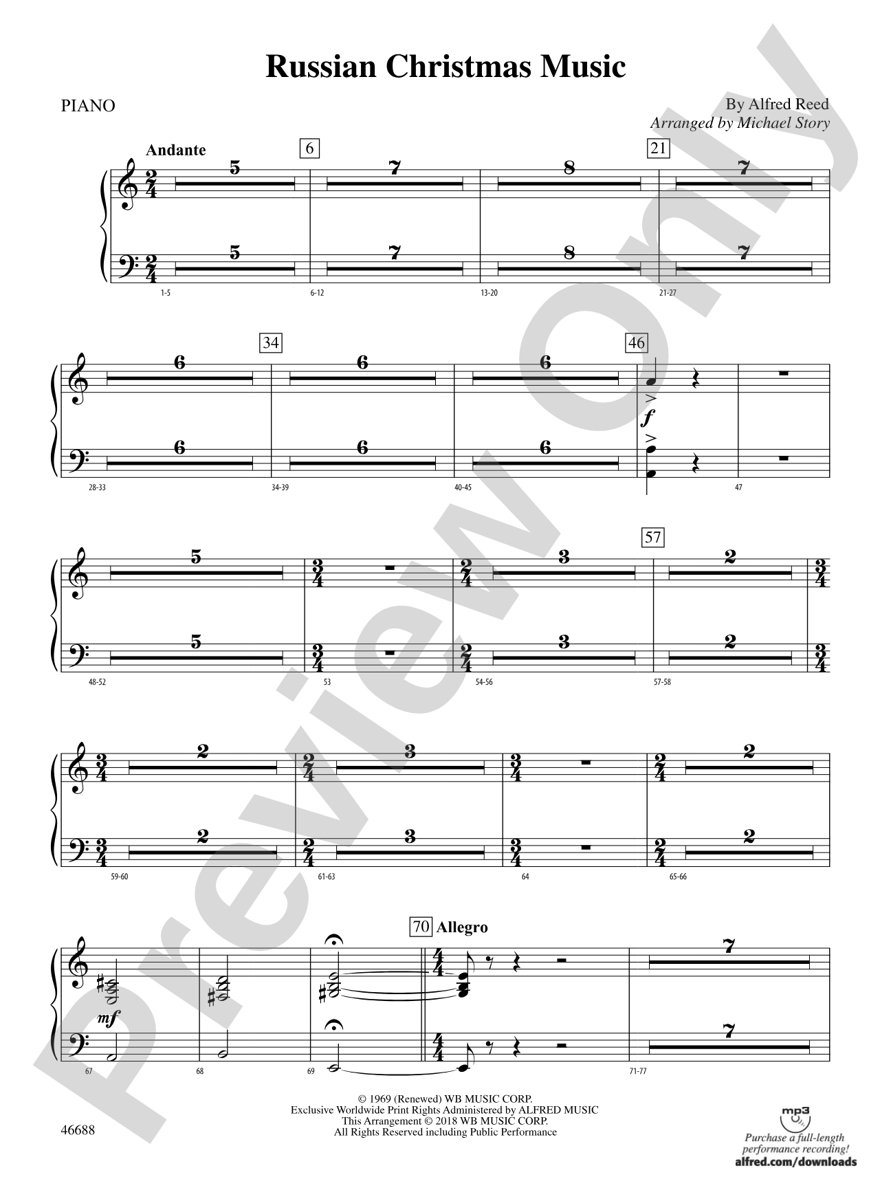 Russian Christmas Music: Piano Accompaniment