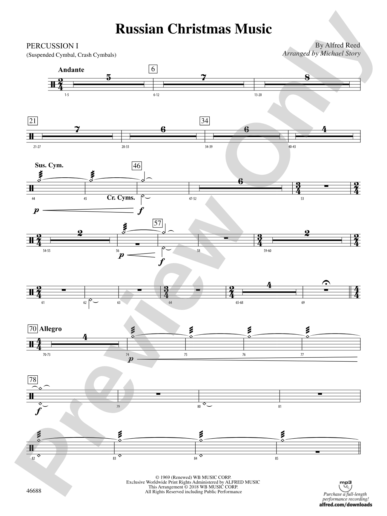 Russian Christmas Music: 1st Percussion