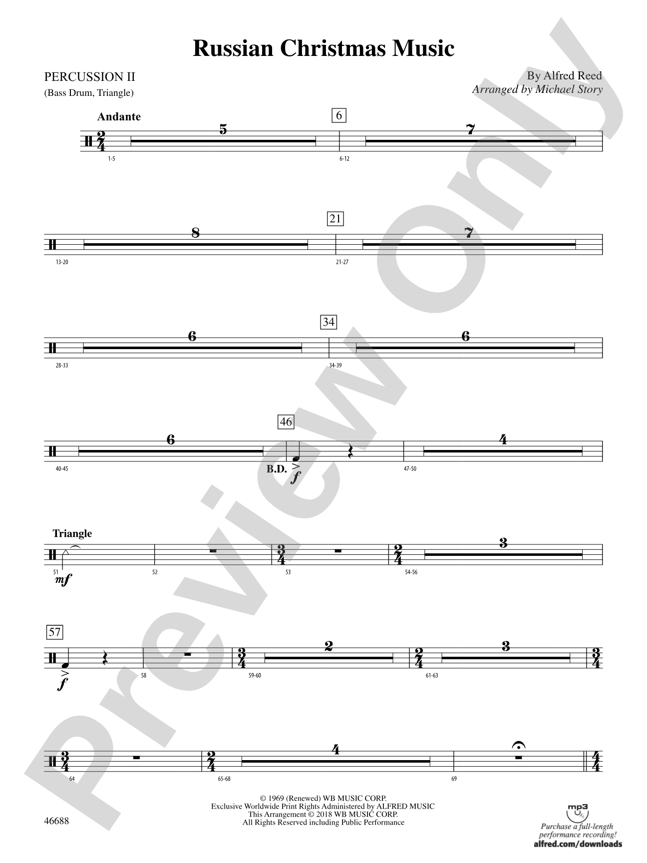 Russian Christmas Music: 2nd Percussion