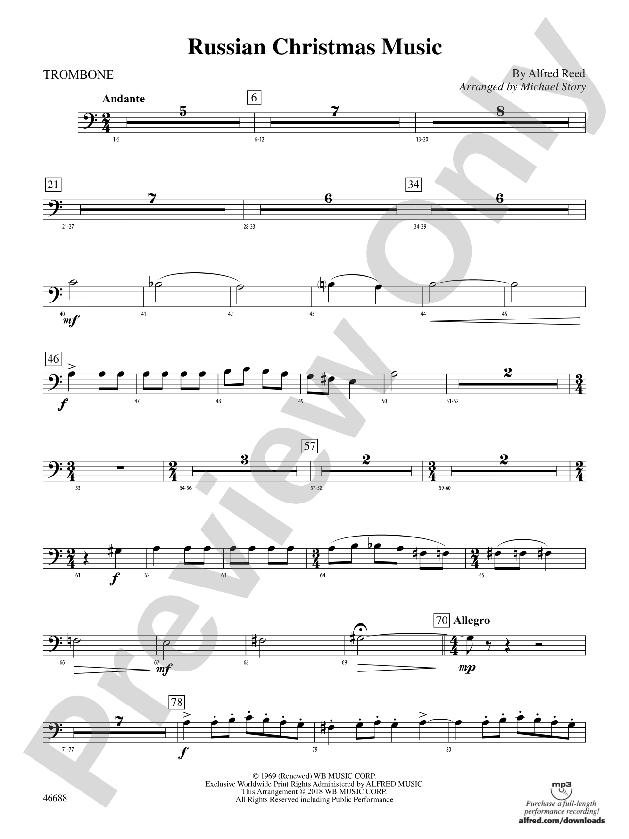 Russian Christmas Music: 1st Trombone