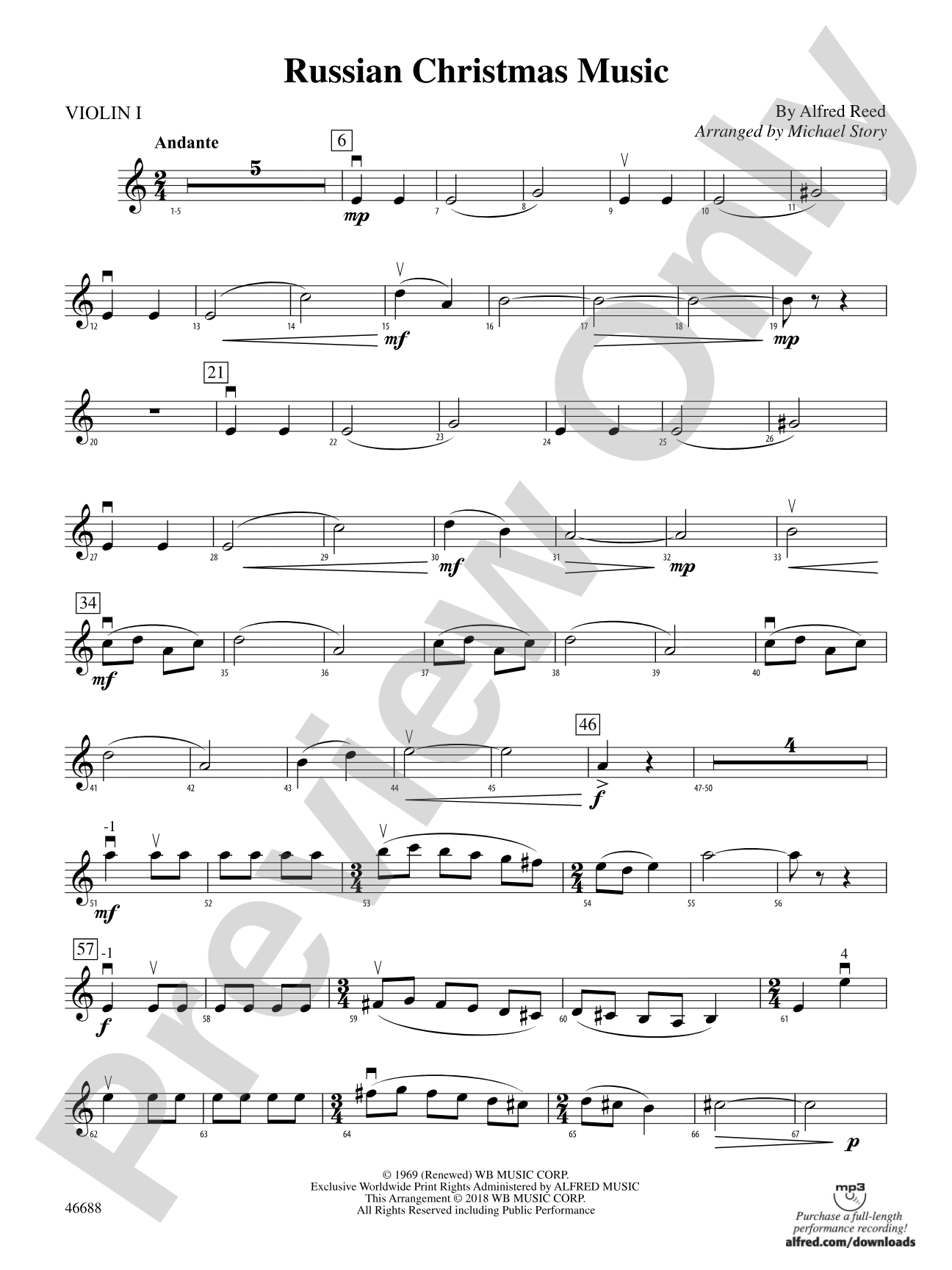 Russian Christmas Music: 1st Violin