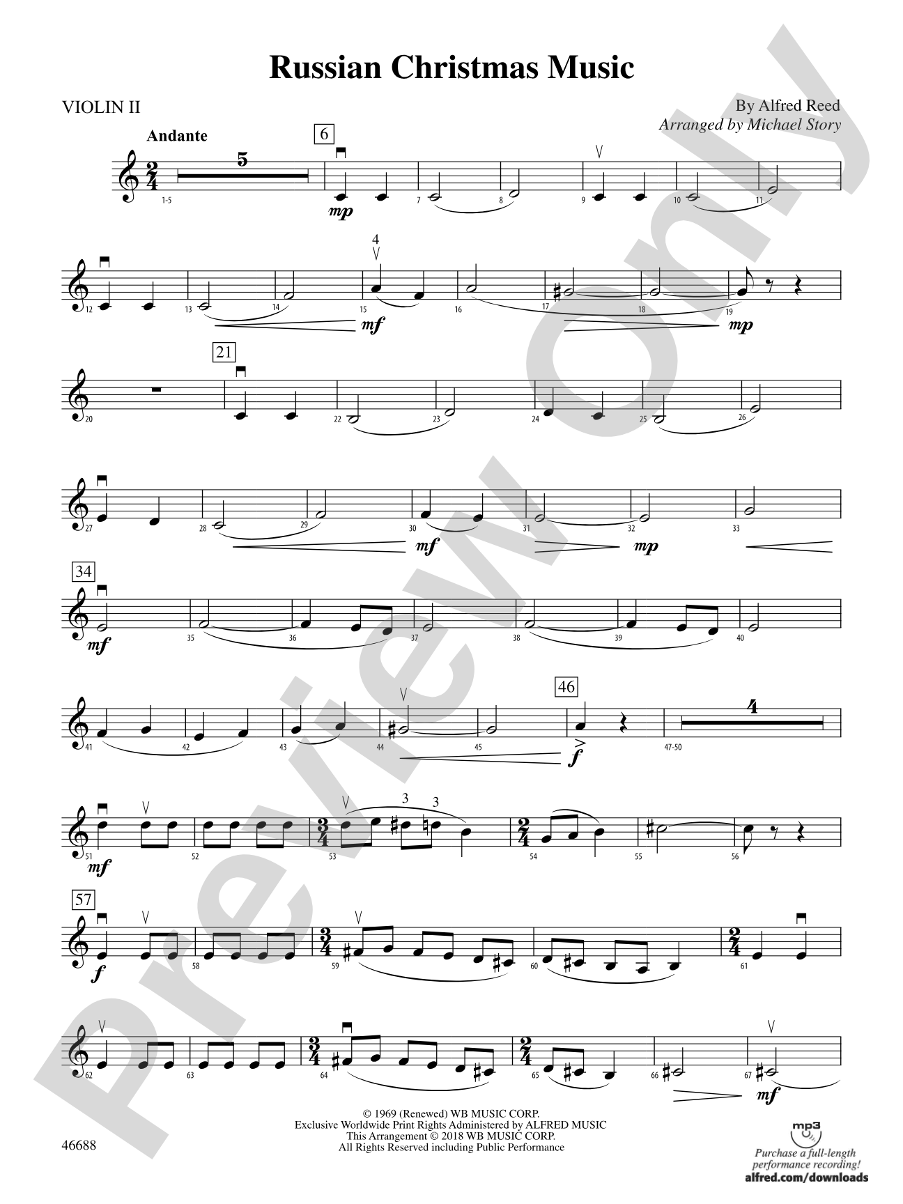 Russian Christmas Music: 2nd Violin