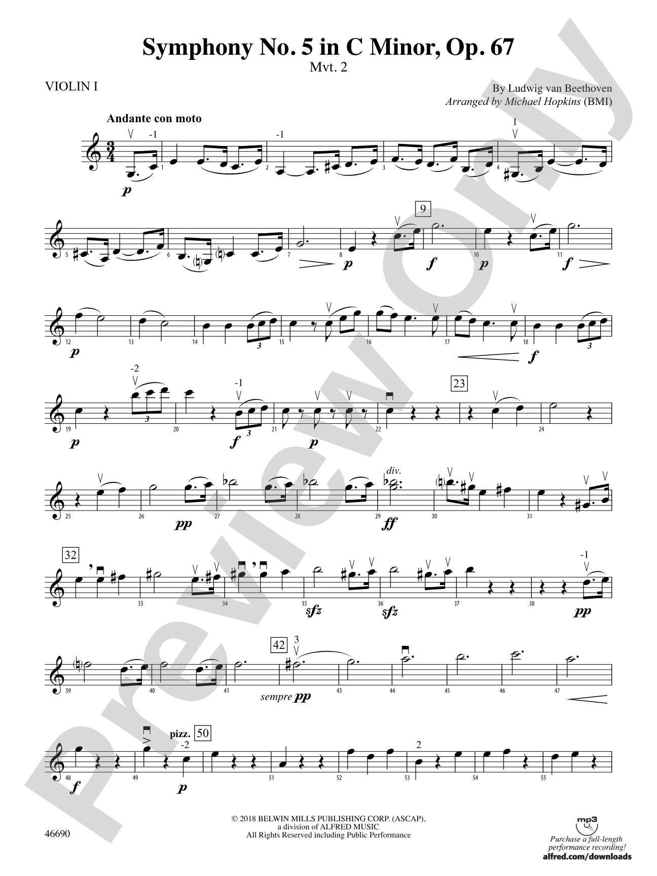 Symphony No. 5 in C Minor, Op. 67: 1st Violin