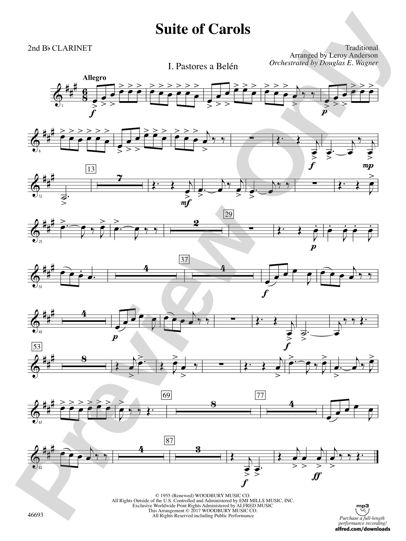 Suite of Carols: 2nd B-flat Clarinet