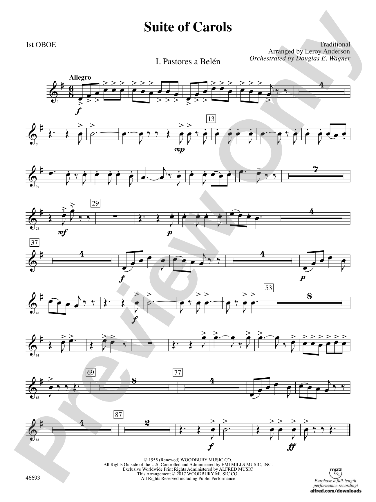 Suite of Carols: Oboe
