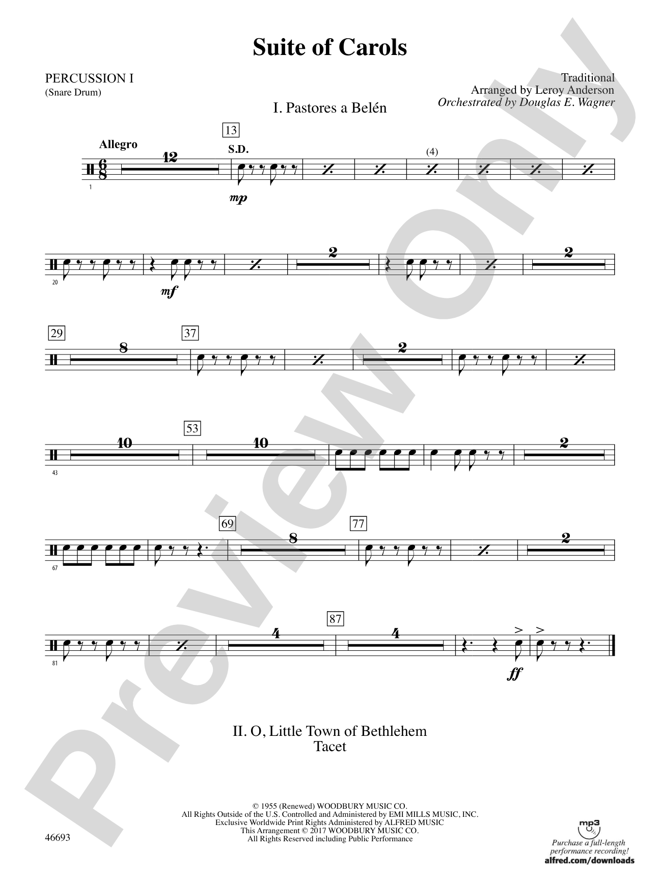 Suite of Carols: 1st Percussion