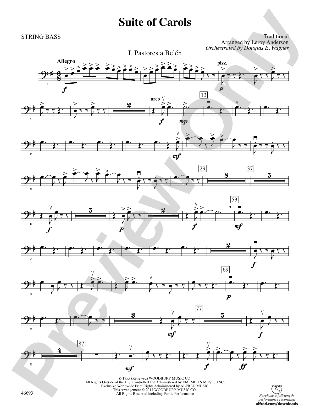 Suite of Carols: String Bass