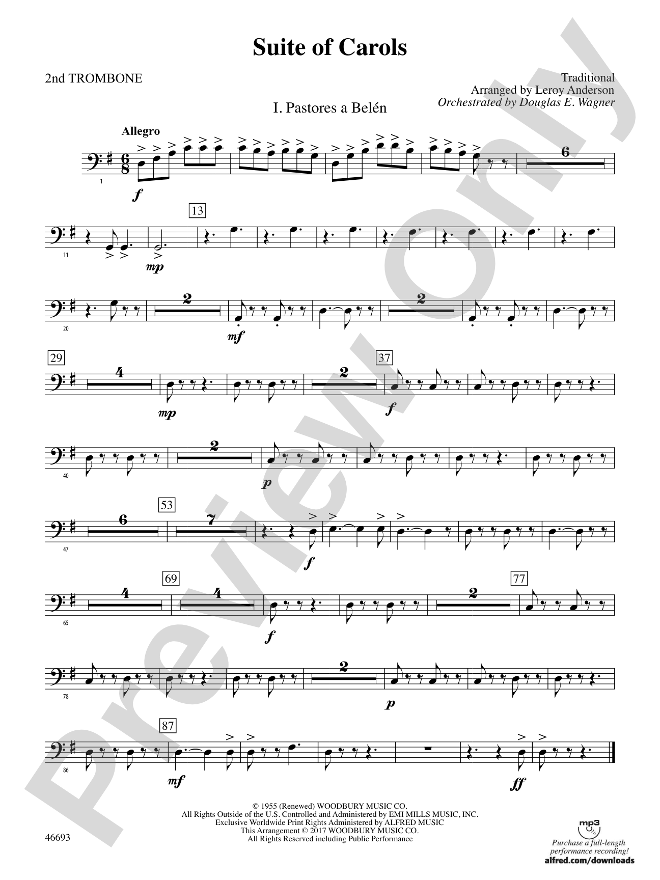 Suite of Carols: 2nd Trombone