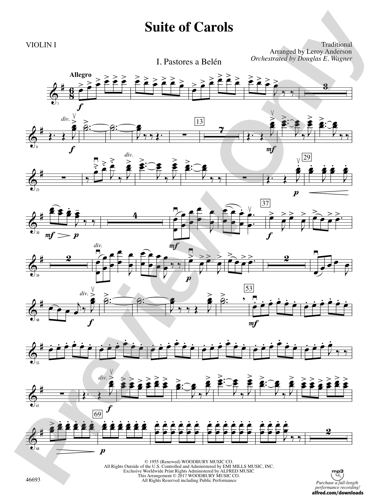 Suite of Carols: 1st Violin