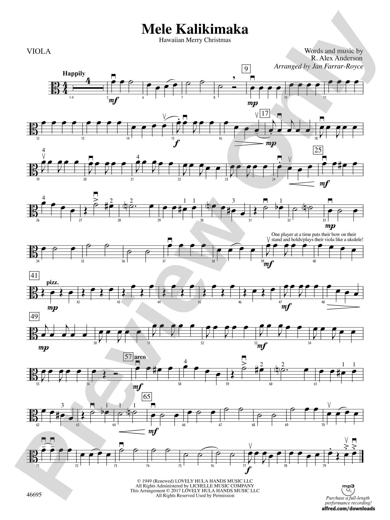 Mele Kalikimaka: Viola
