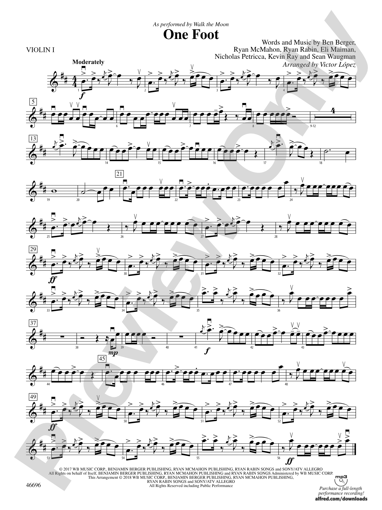 One Foot: 1st Violin