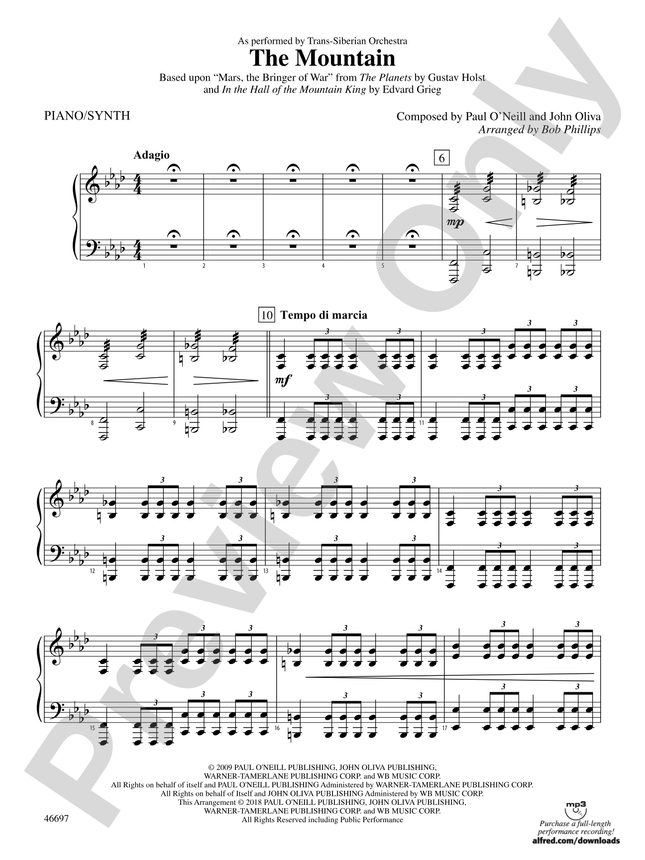 The Mountain: Piano Accompaniment