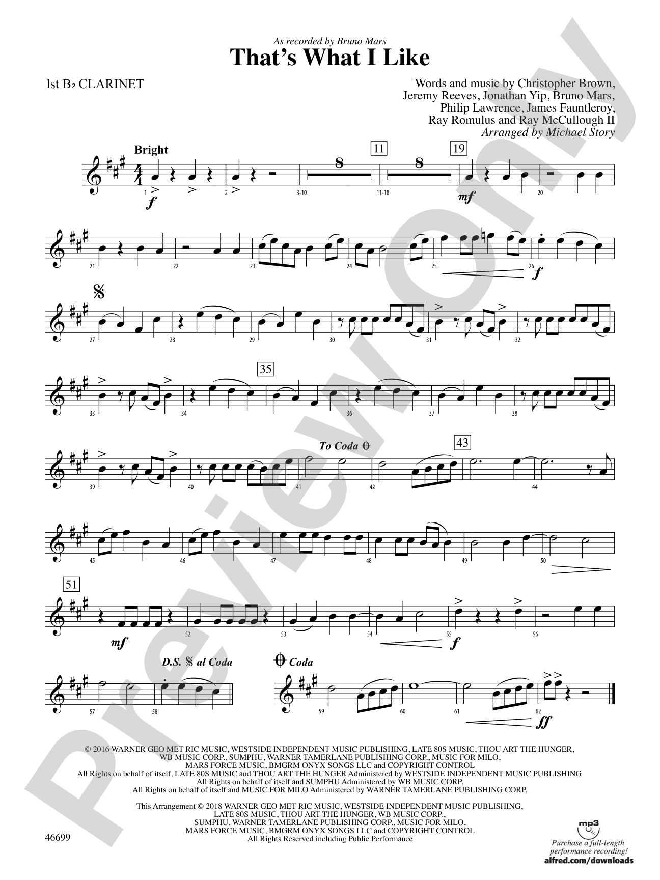 That's What I Like: 1st B-flat Clarinet