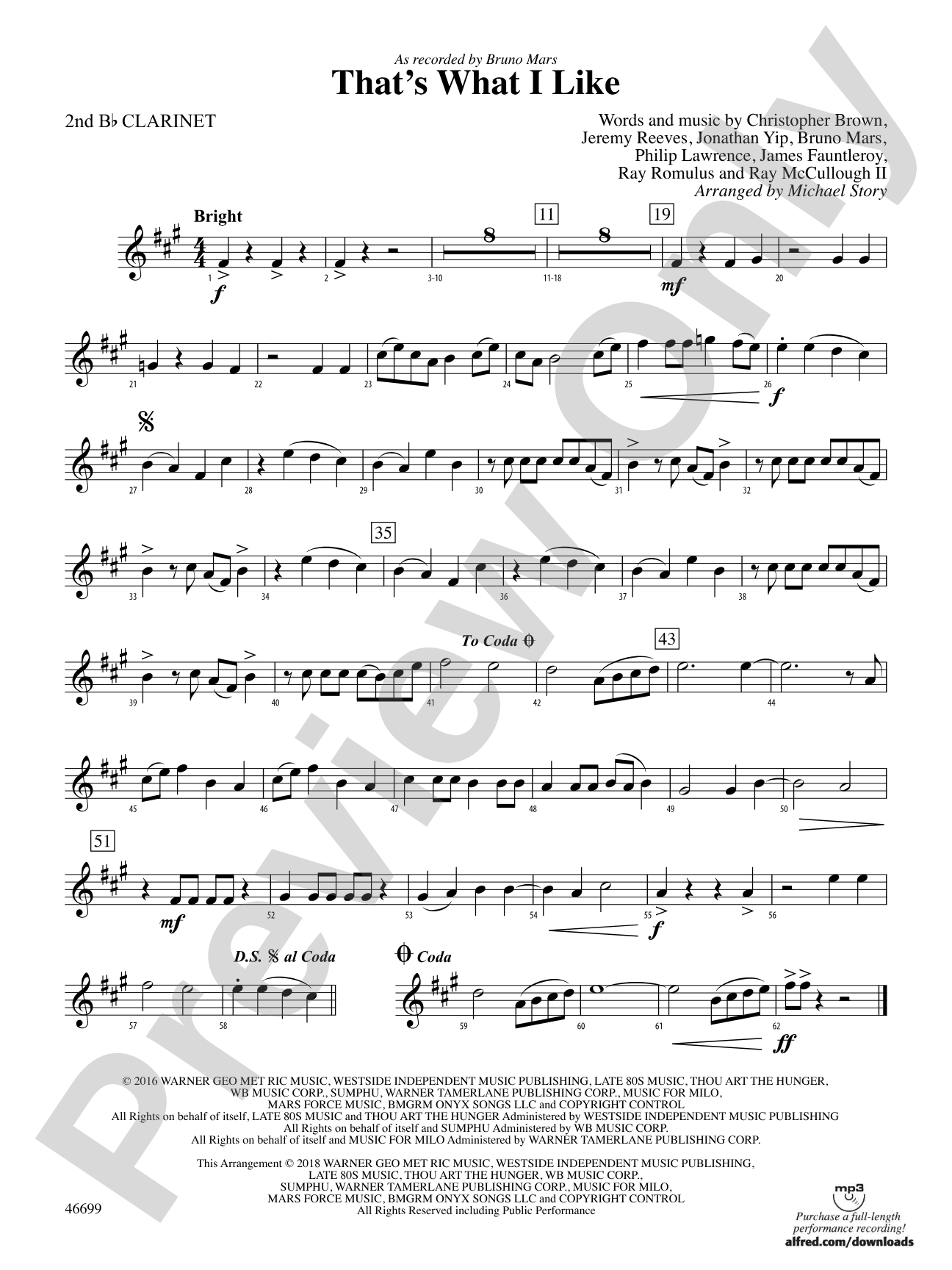 That's What I Like: 2nd B-flat Clarinet
