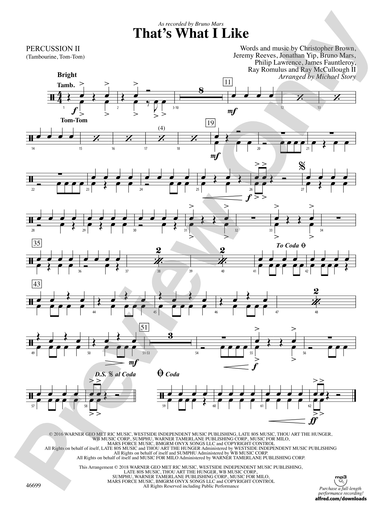 That's What I Like: 2nd Percussion
