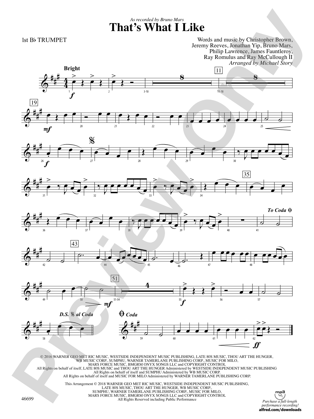That's What I Like: 1st B-flat Trumpet