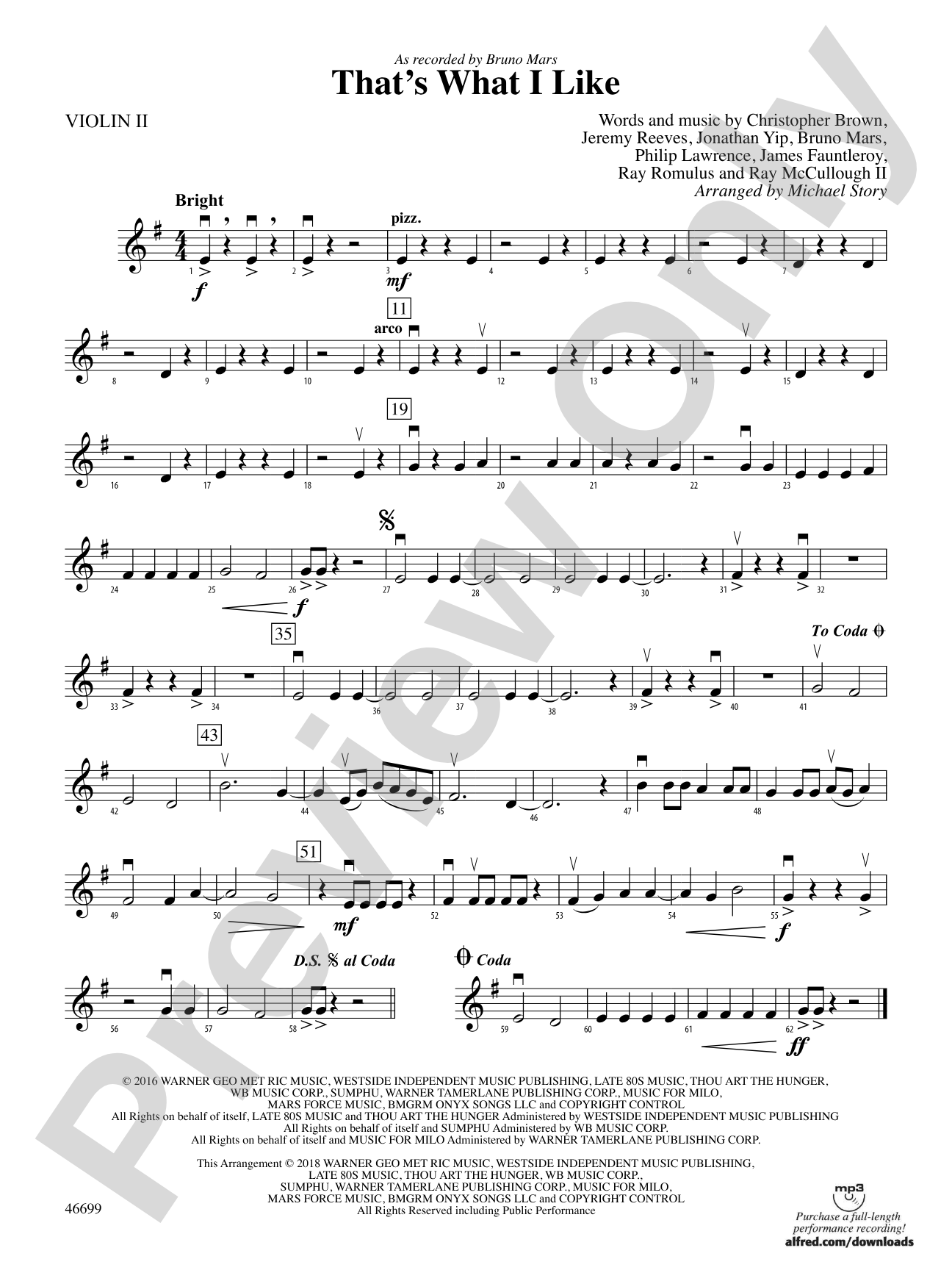 That's What I Like: 2nd Violin