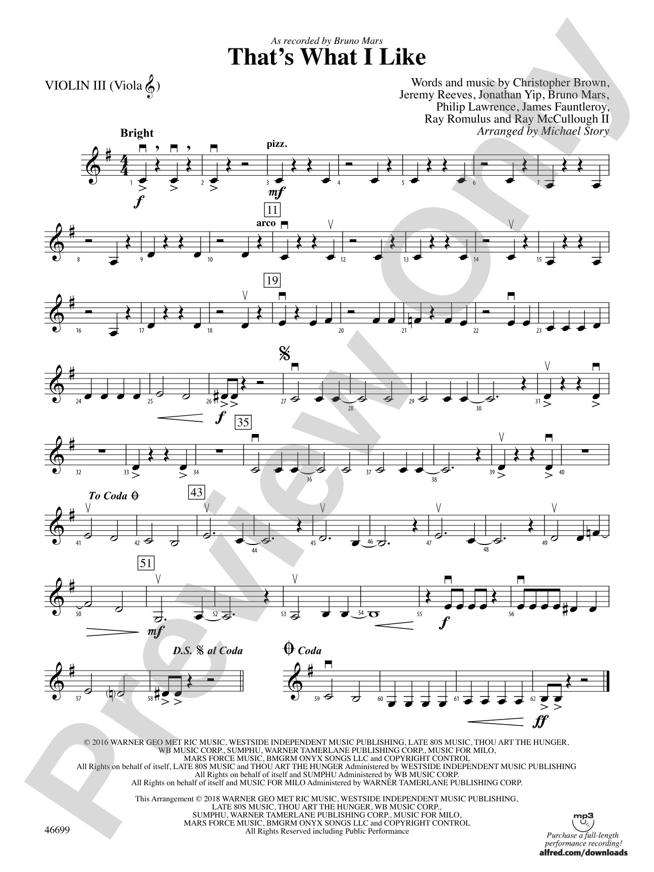 That's What I Like: 3rd Violin (Viola [TC])