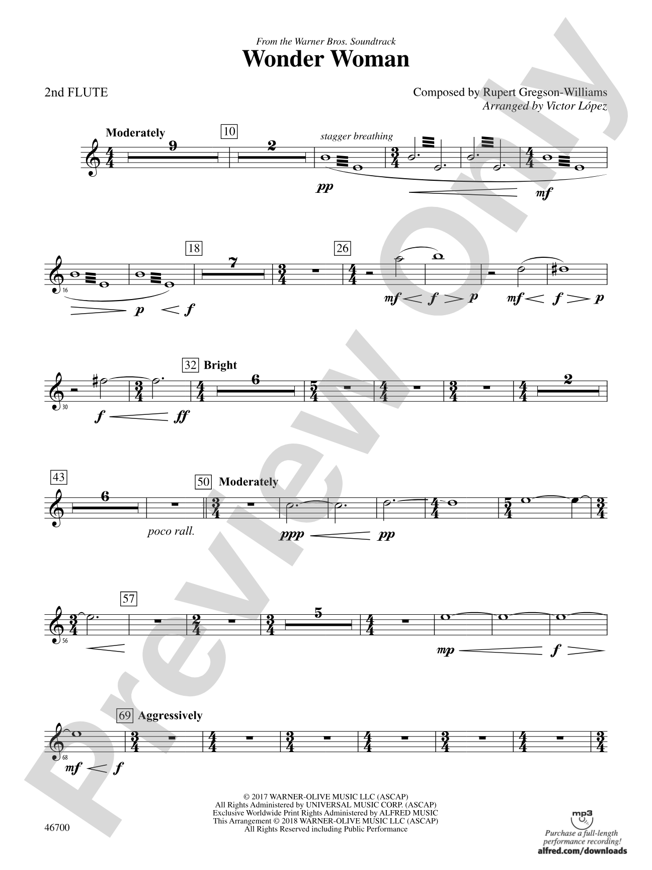 Wonder Woman: From the Warner Bros. Soundtrack: 2nd Flute