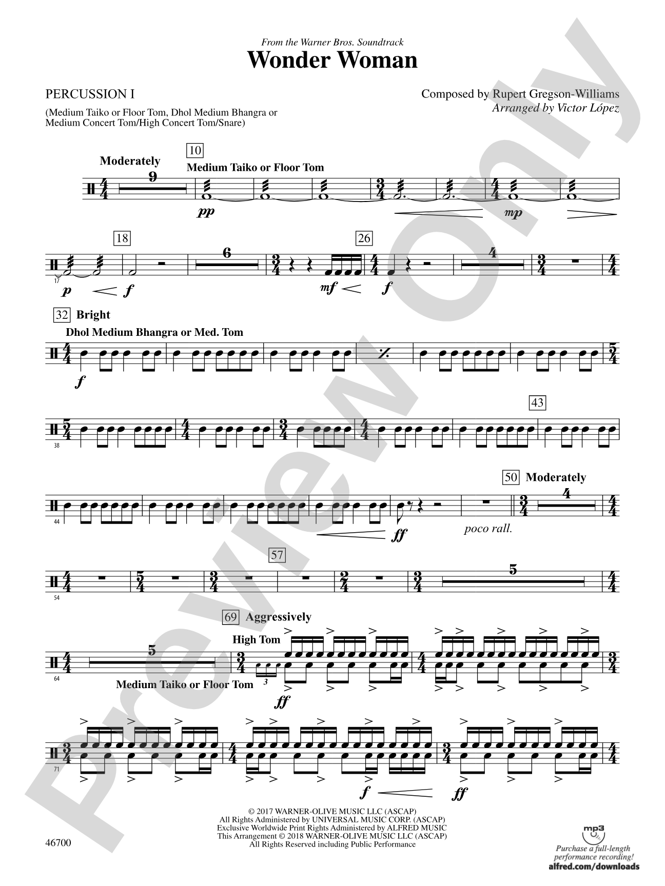 Wonder Woman: From the Warner Bros. Soundtrack: 1st Percussion
