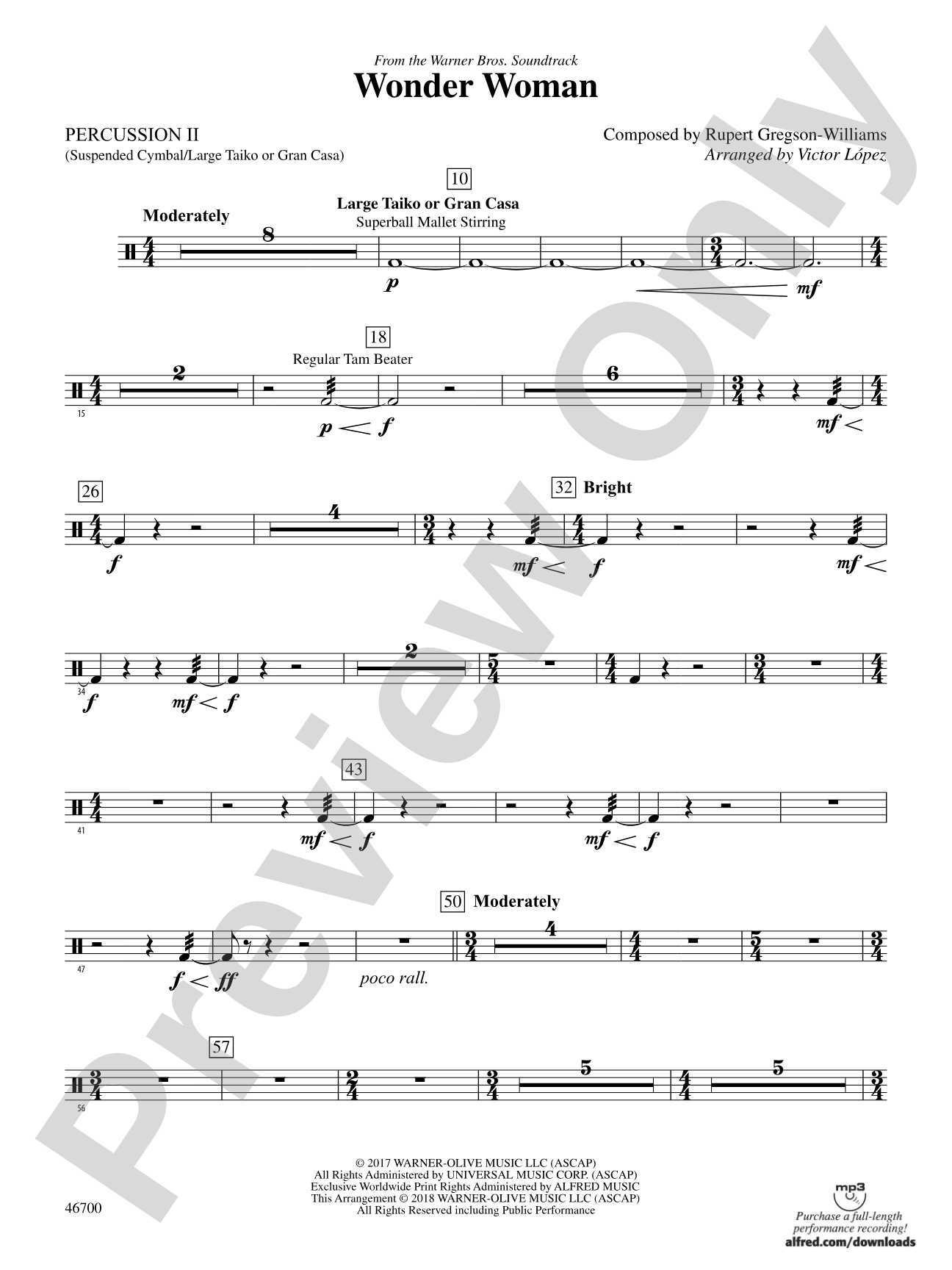 Wonder Woman: From the Warner Bros. Soundtrack: 2nd Percussion