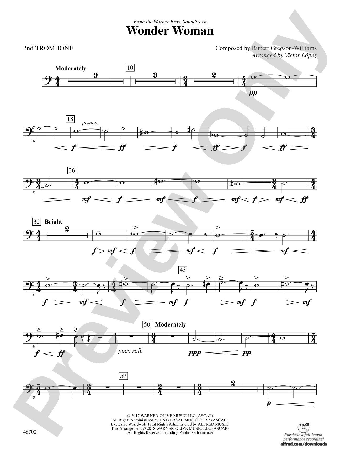 Wonder Woman: From the Warner Bros. Soundtrack: 2nd Trombone