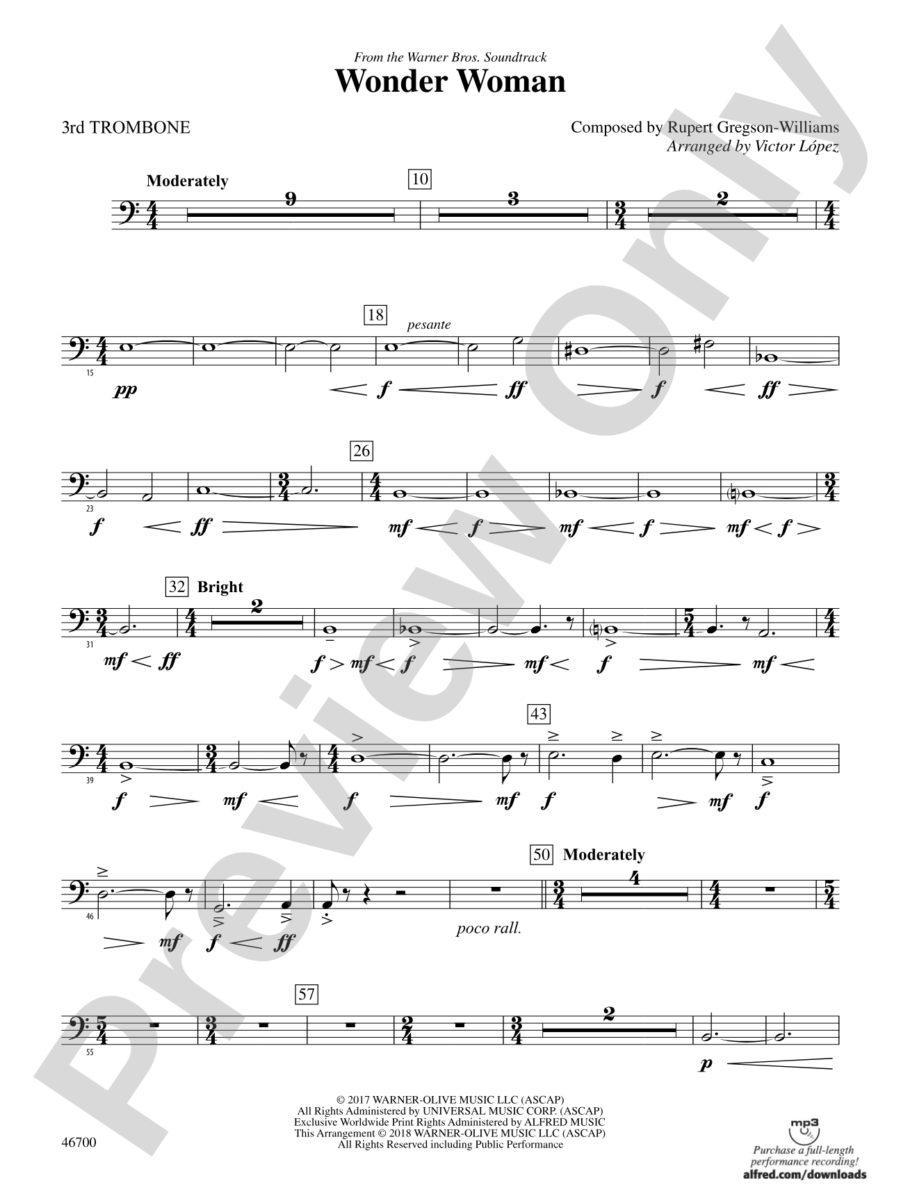 Wonder Woman: From the Warner Bros. Soundtrack: 3rd Trombone