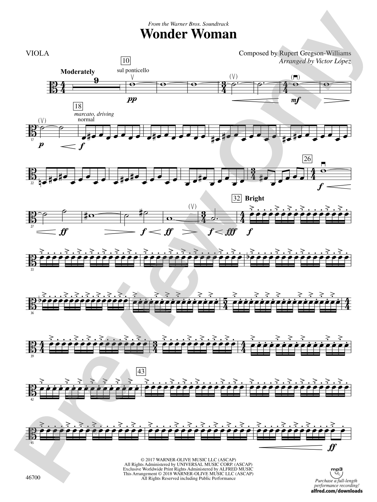 Wonder Woman: From the Warner Bros. Soundtrack: Viola