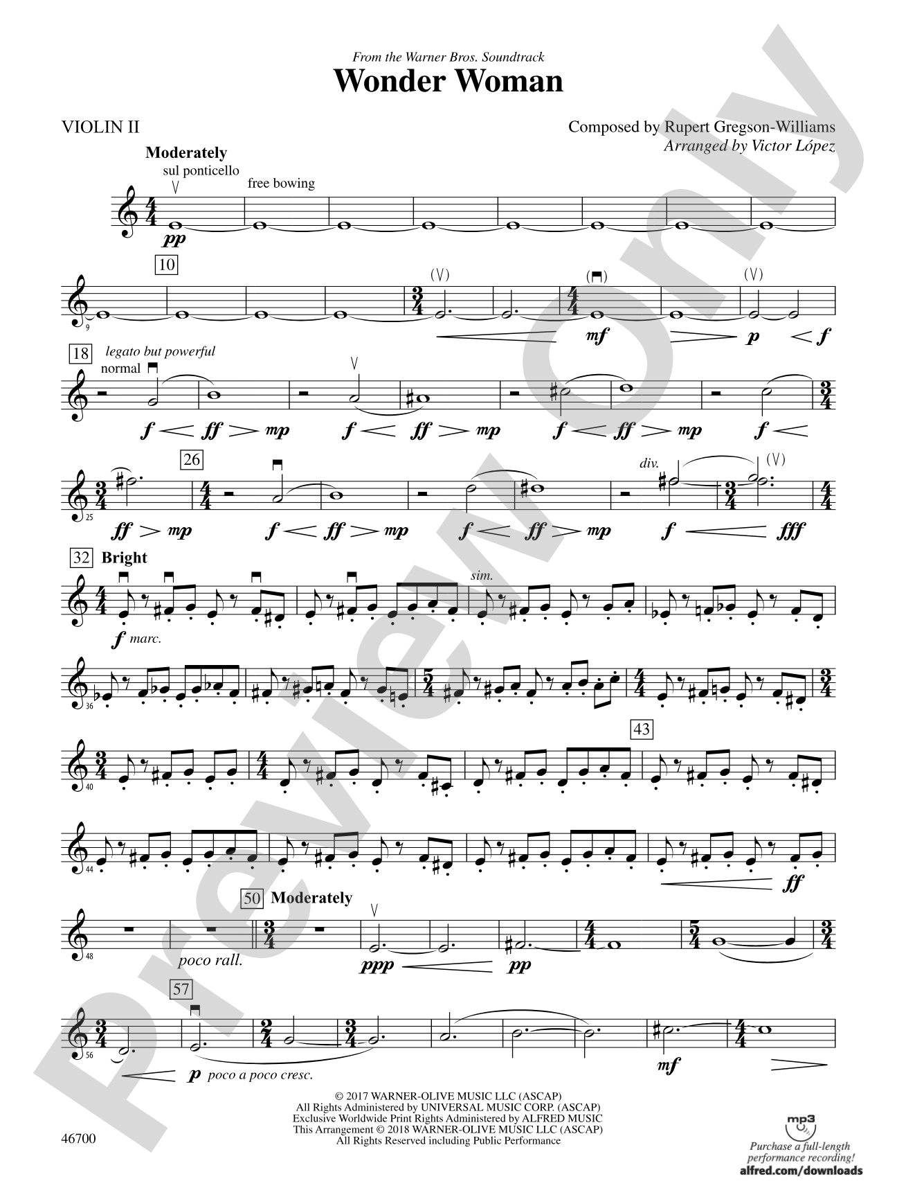 Wonder Woman: From the Warner Bros. Soundtrack: 2nd Violin