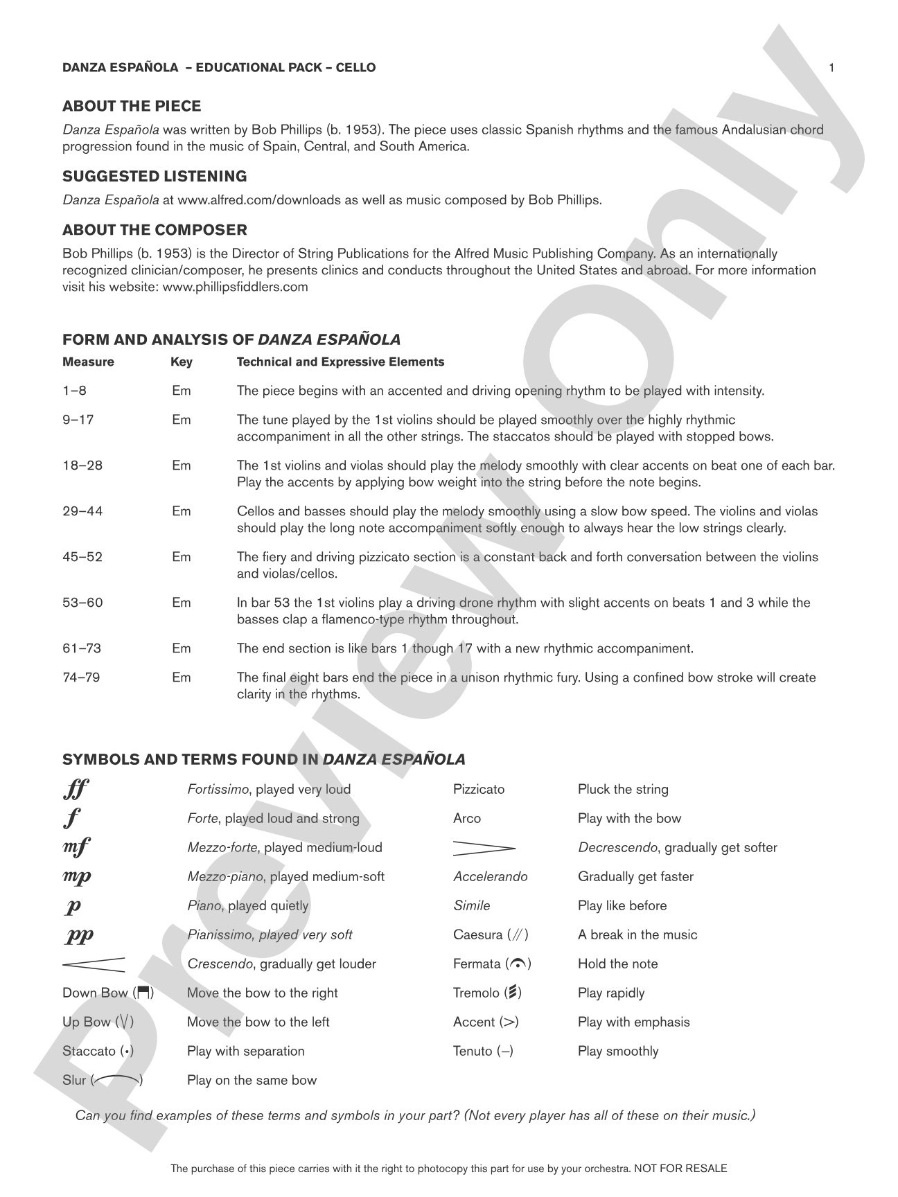 Danza Española: Cello Educational Pack