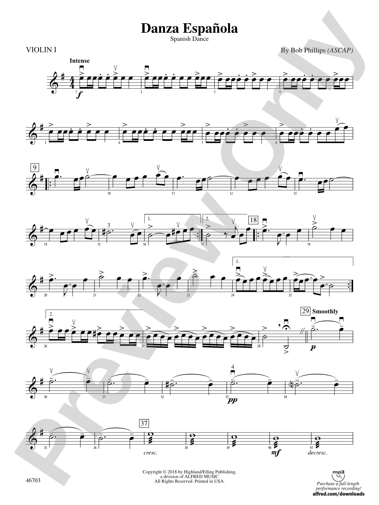 Danza Española: 1st Violin