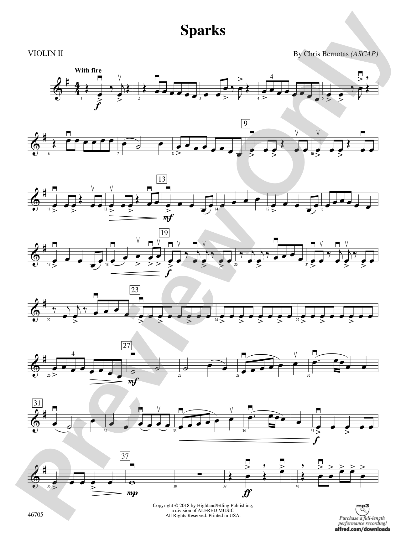 Sparks: 2nd Violin