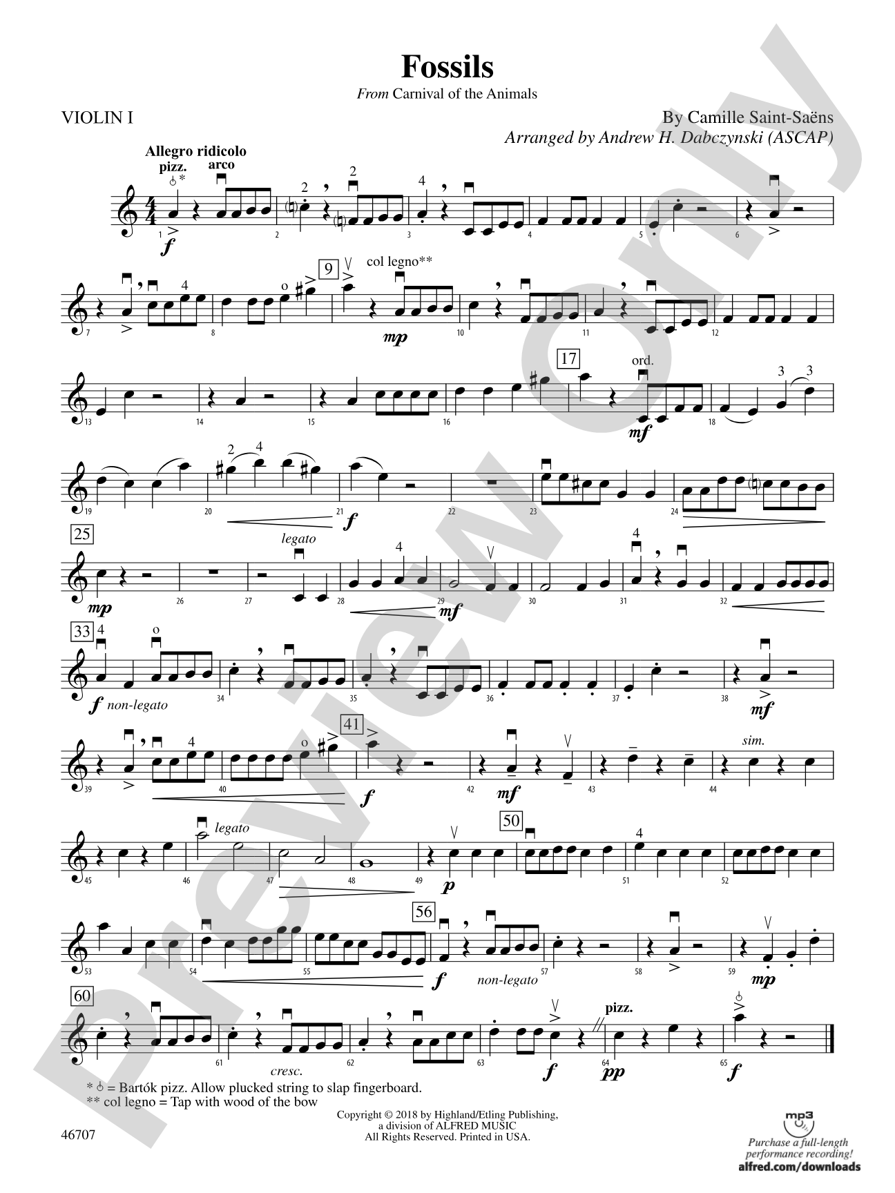 Fossils: 1st Violin