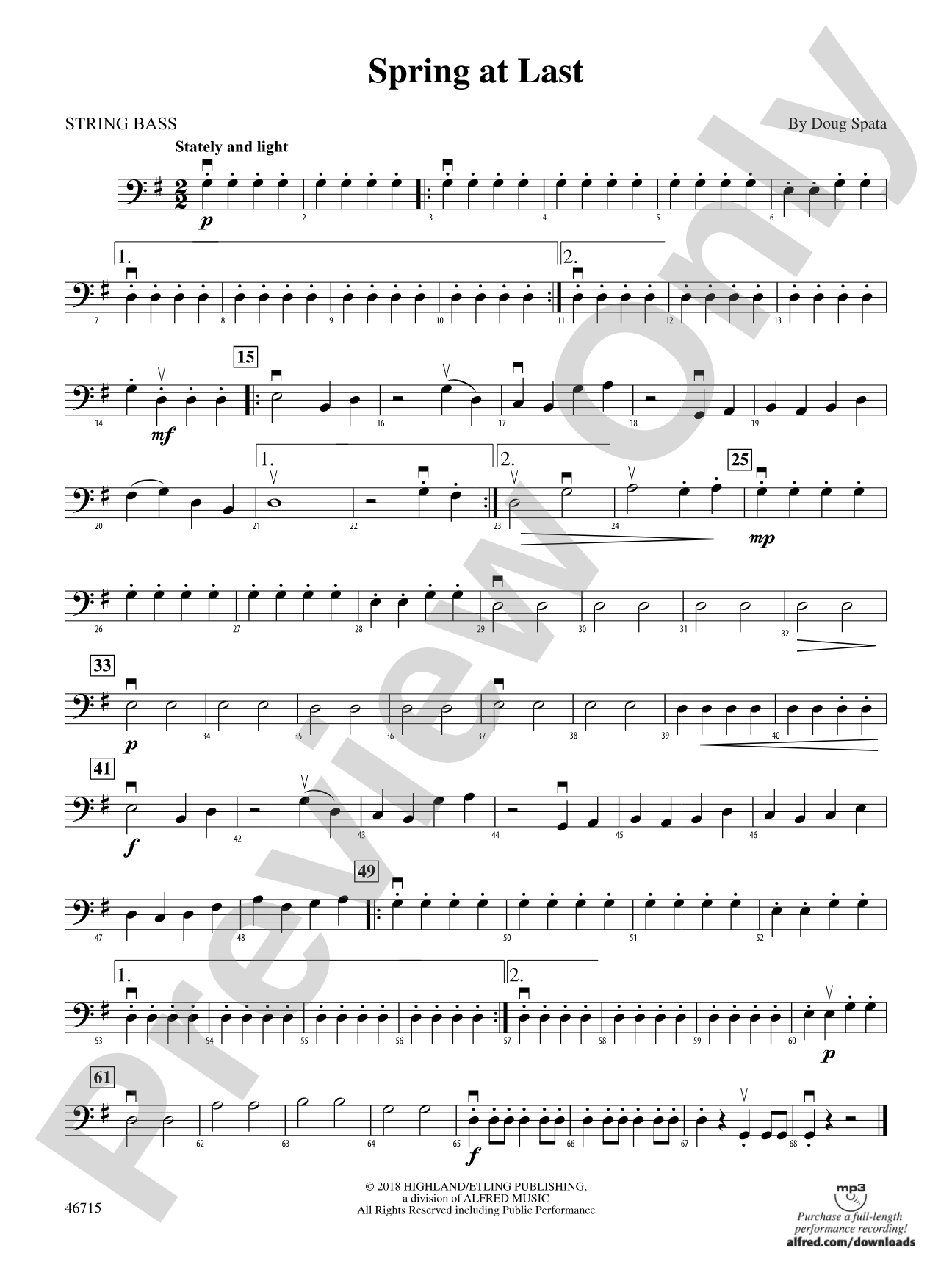 Spring at Last: String Bass