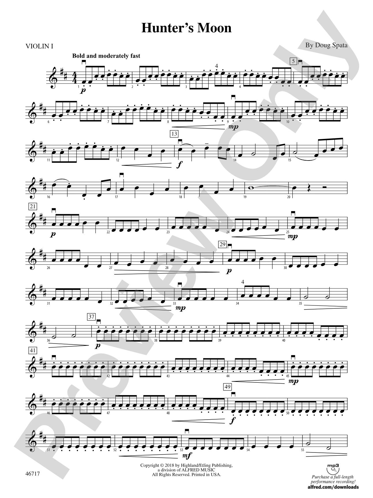 Hunter's Moon: 1st Violin
