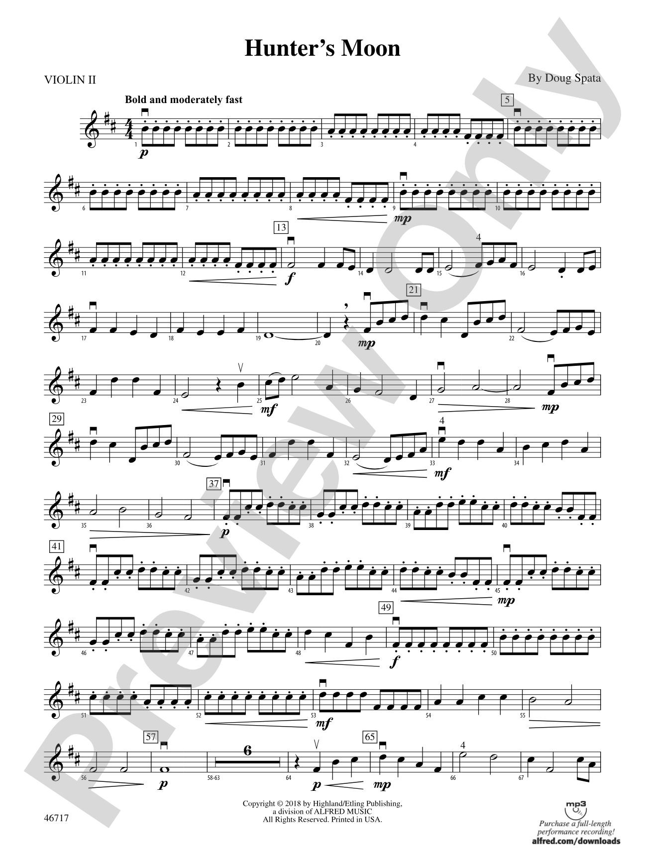 Hunter's Moon: 2nd Violin