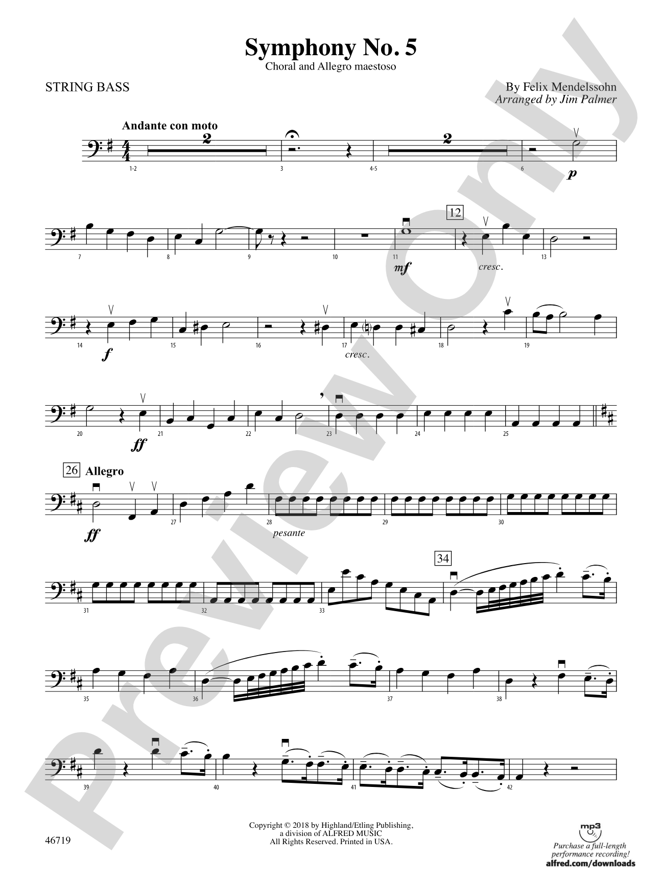 Symphony No. 5: String Bass