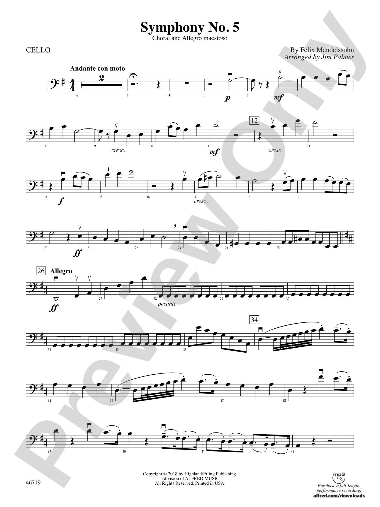 Symphony No. 5: Cello