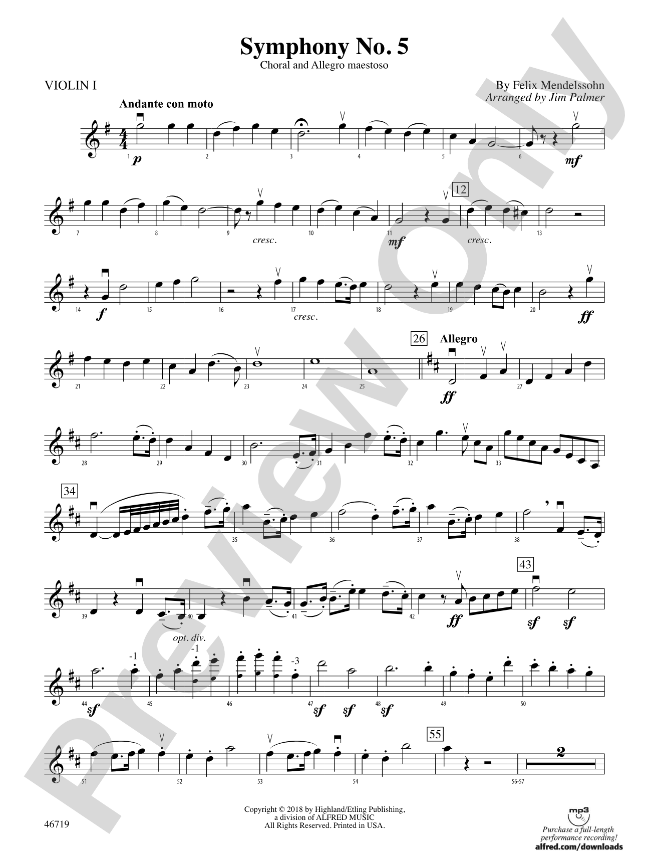Symphony No. 5: 1st Violin