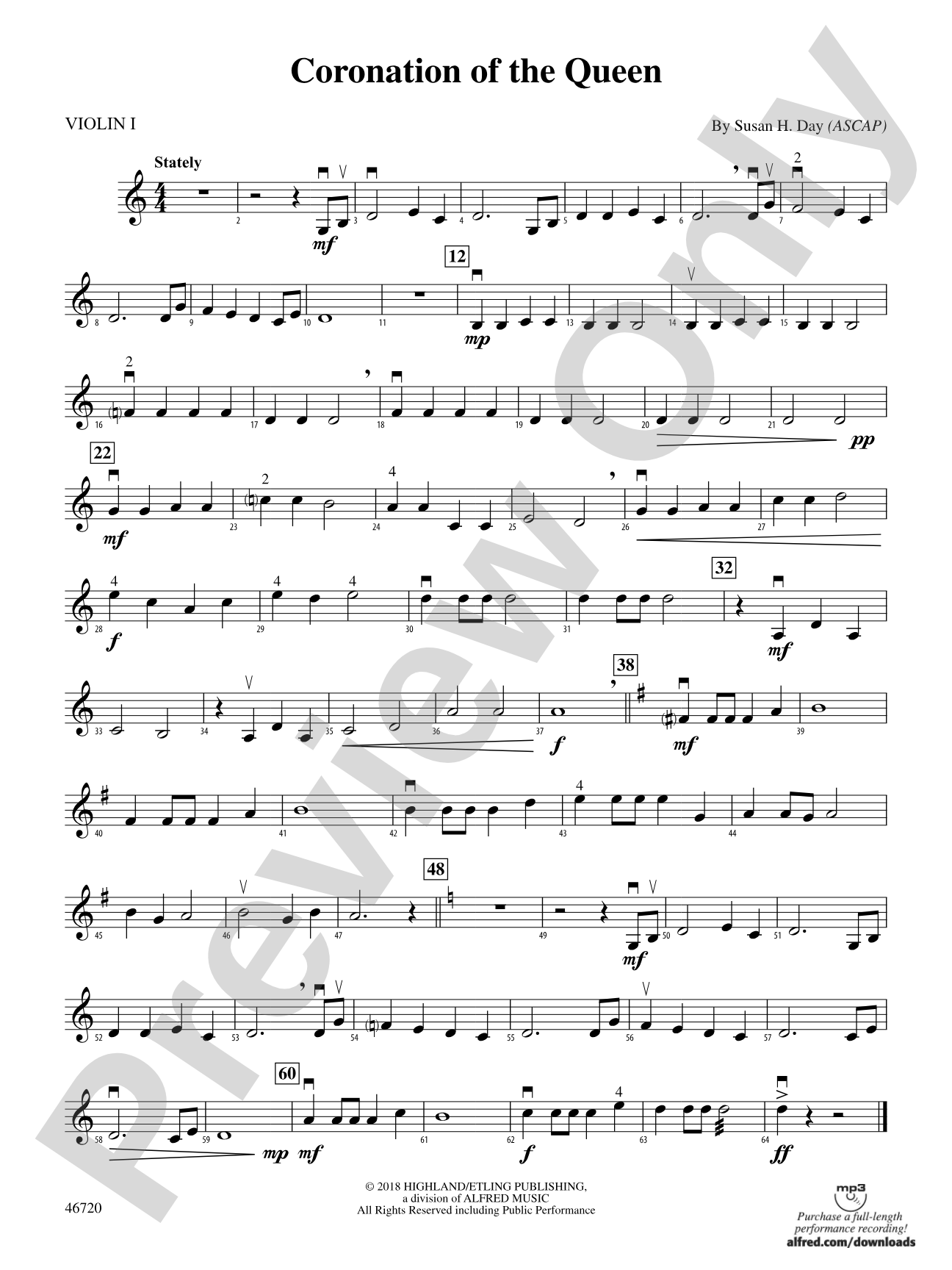 Coronation of the Queen: 1st Violin