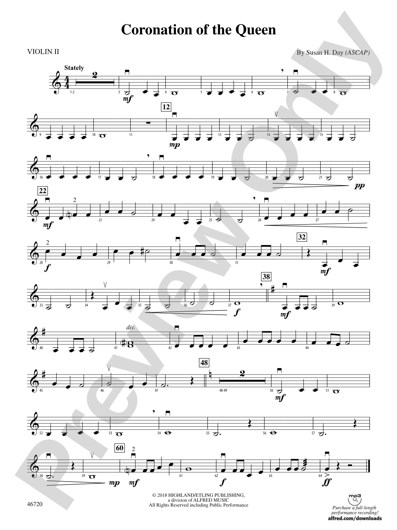 Coronation of the Queen: 2nd Violin