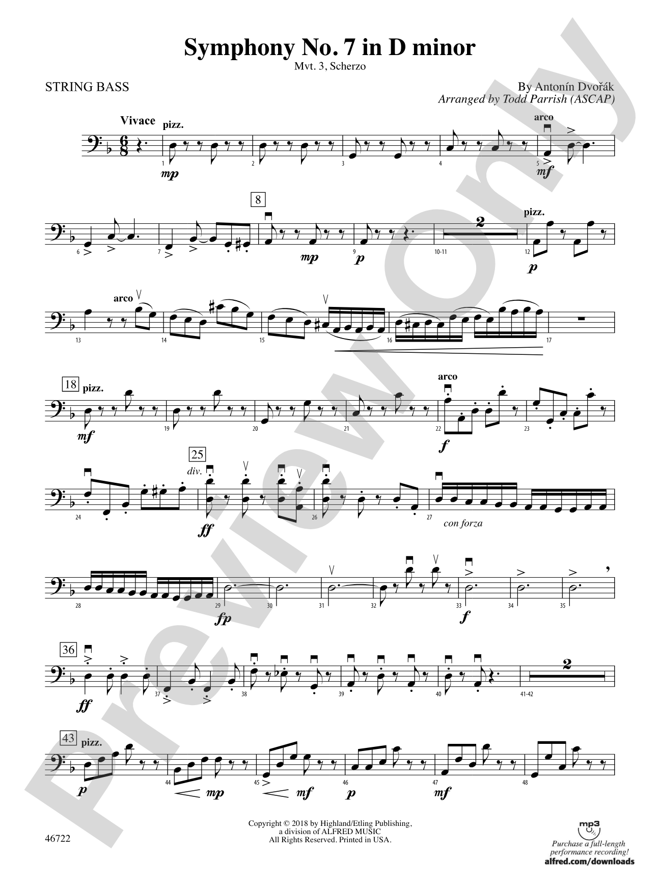 Symphony No. 7 in D Minor: String Bass