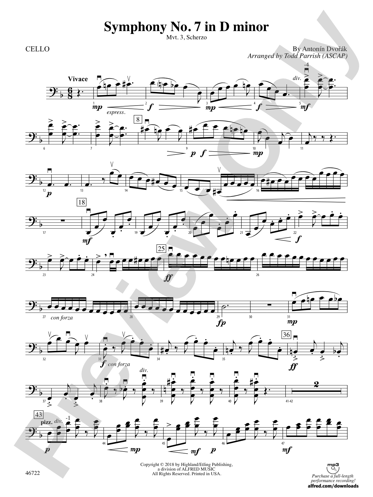Symphony No. 7 in D Minor: Cello