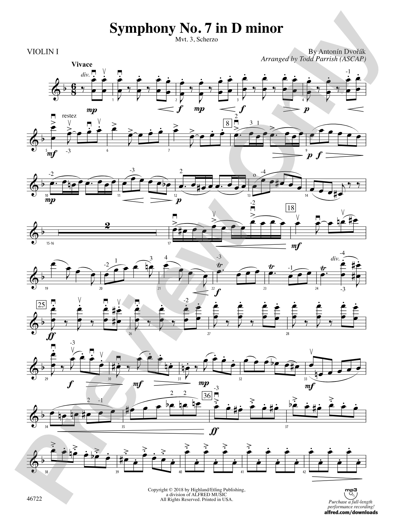 Symphony No. 7 in D Minor: 1st Violin