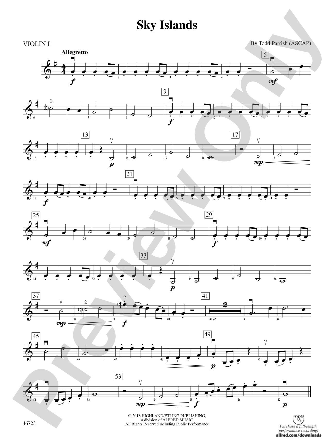 Sky Islands: 1st Violin