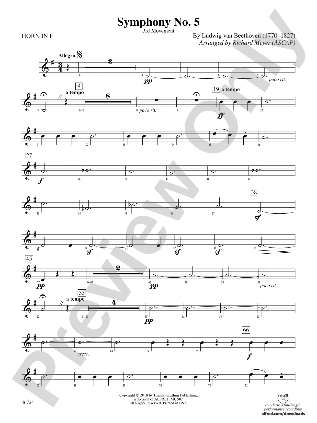 Symphony No. 5: 1st F Horn