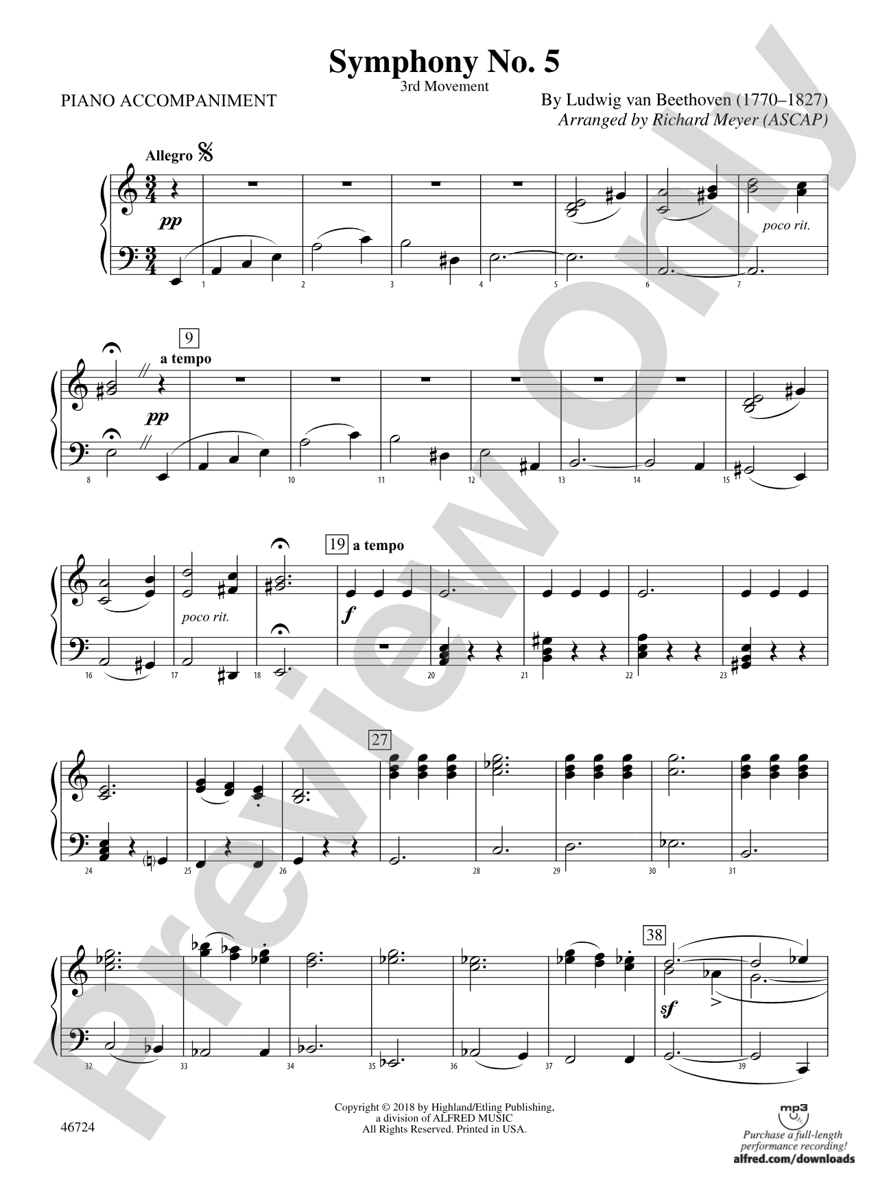 Symphony No. 5: Piano Accompaniment