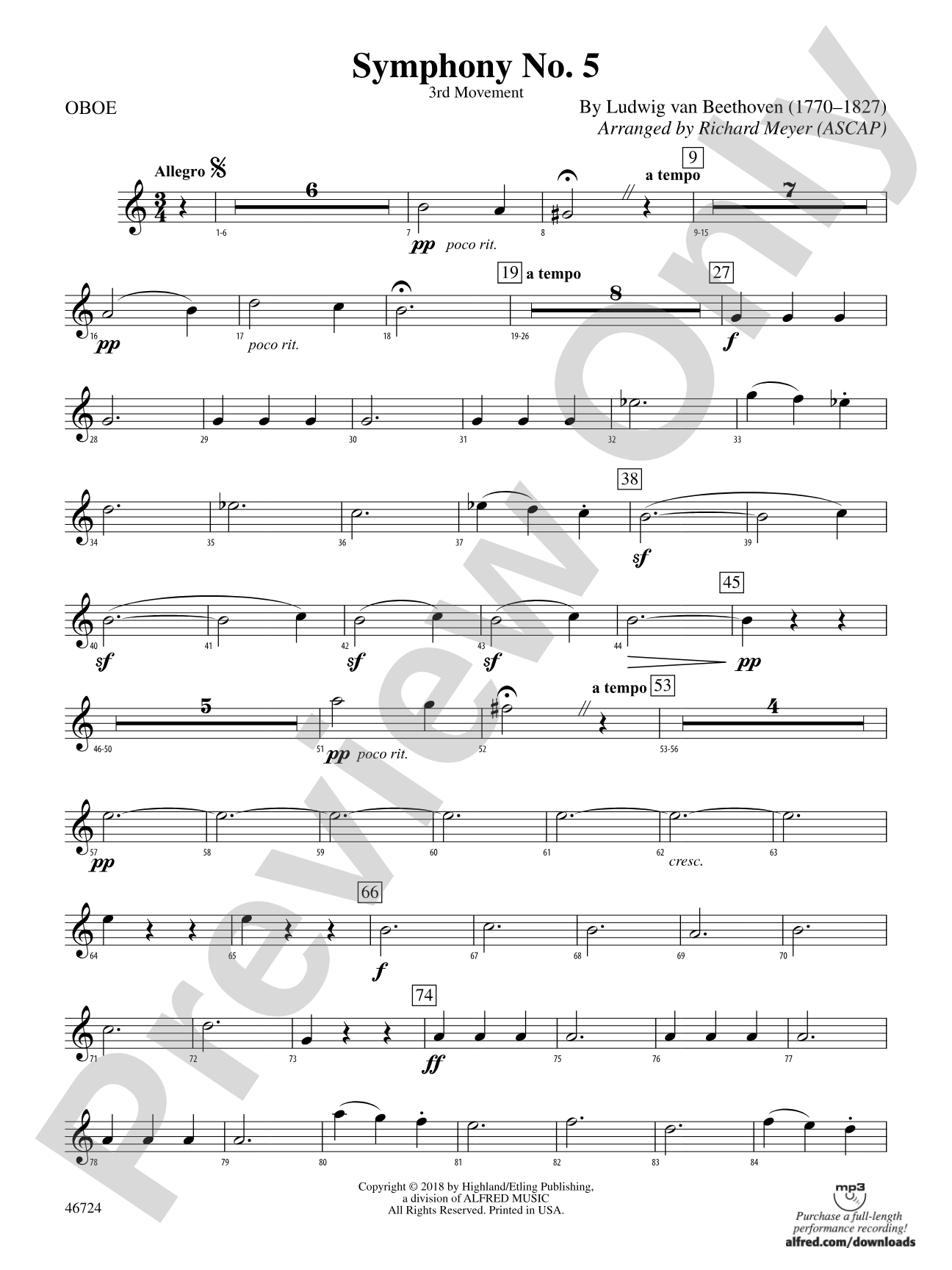 Symphony No. 5: Oboe