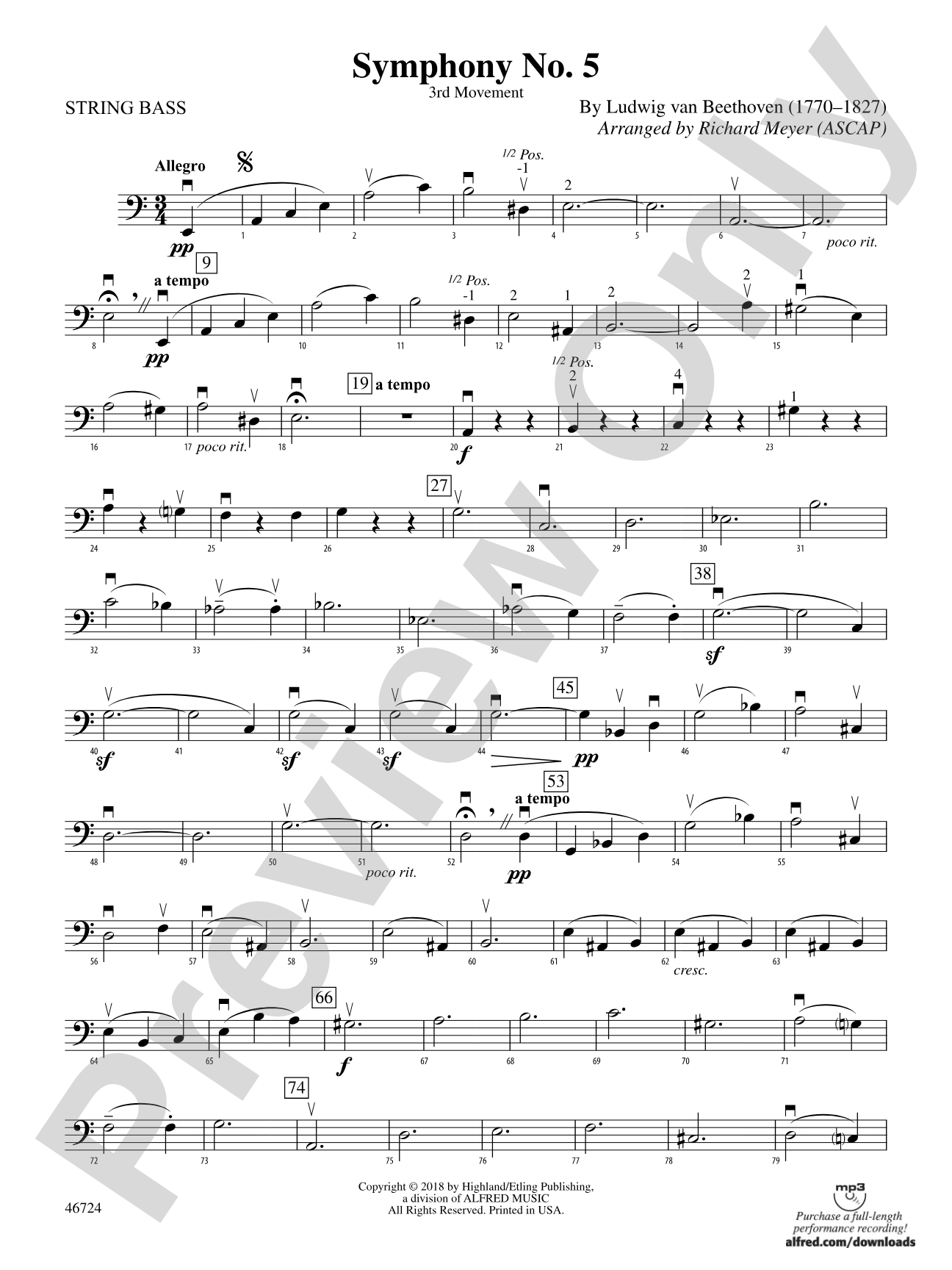 Symphony No. 5: String Bass
